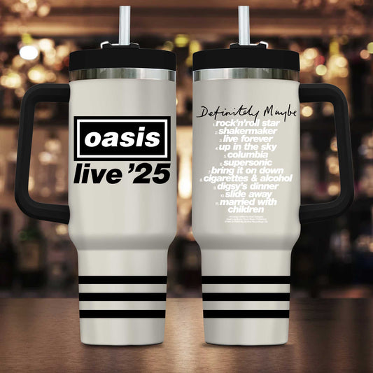 π Limited Edition Oasis βLive β25β London (Wembley Stadium) Cream Stanley Tumbler 40 OZ (100% off)