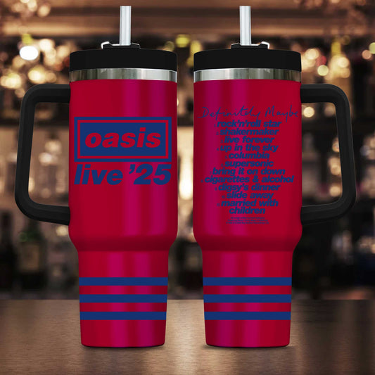 π Limited Edition Oasis βLive β25β London (Wembley Stadium) Red Stanley Tumbler 40 OZ (100% off)