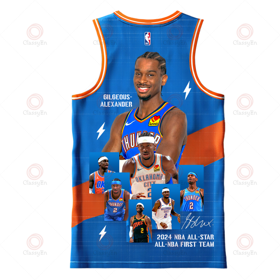 Thunder Shai Gilgeous-Alexander #2 Oklahoma City Team 3D Basketball Jersey