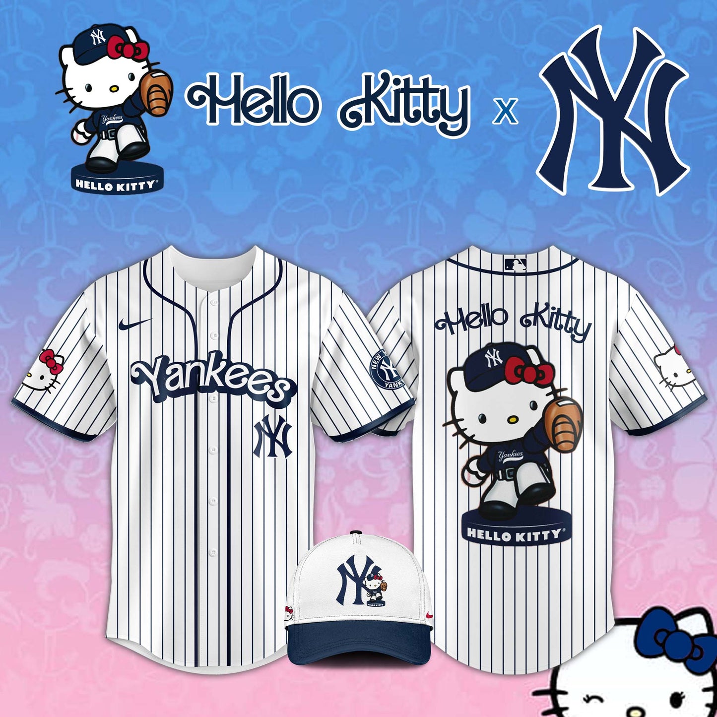 , New York Yankees MLB x Hello Kitty Night Jersey Editions Limited
