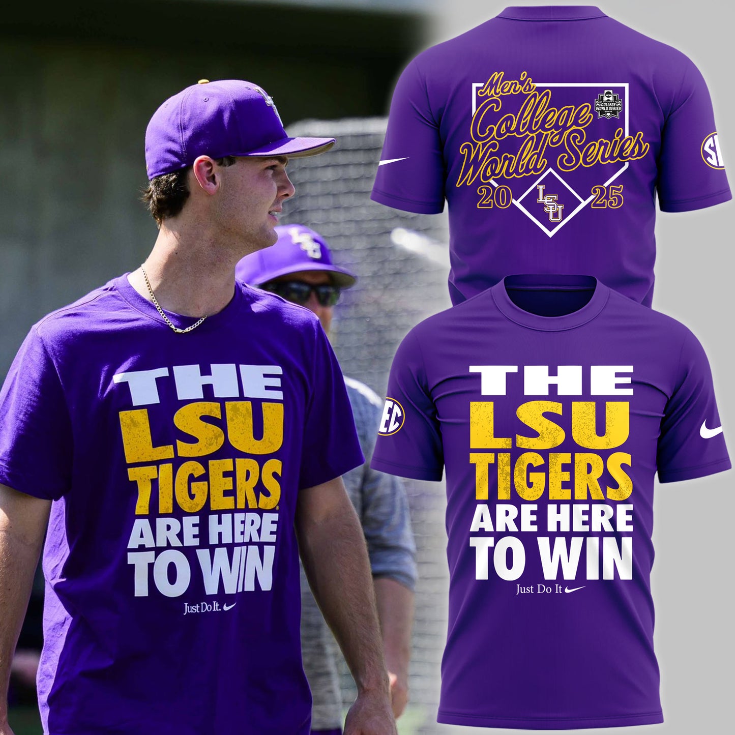The LSU Tigers Are Here To Win” LSU Baseball Tshirt 2025