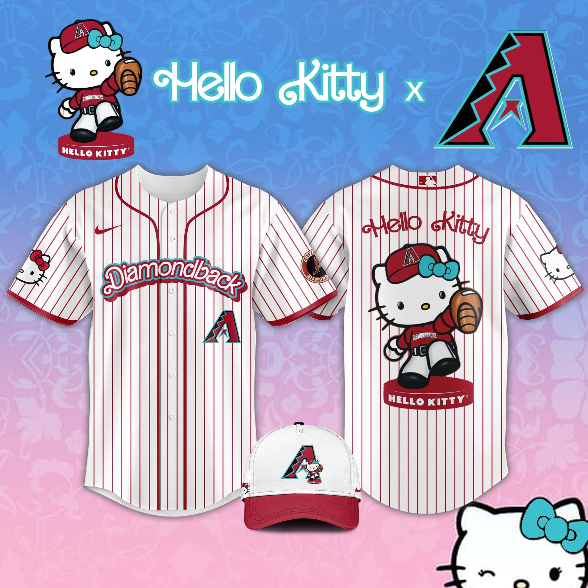 Arizona Diamondbacks MLB x Hello Kitty Night Jersey Editions Limited