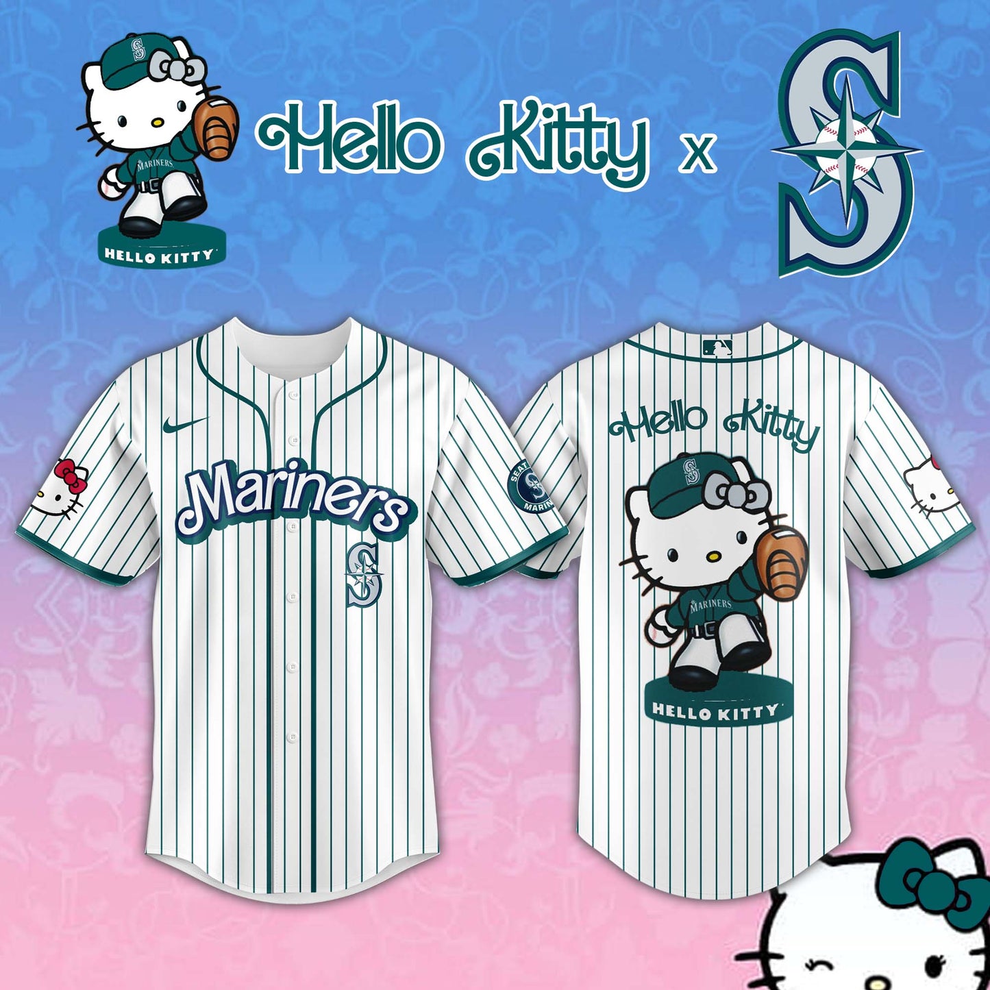 , Seattle Mariners MLB x Hello Kitty Night Jersey Editions Limited
