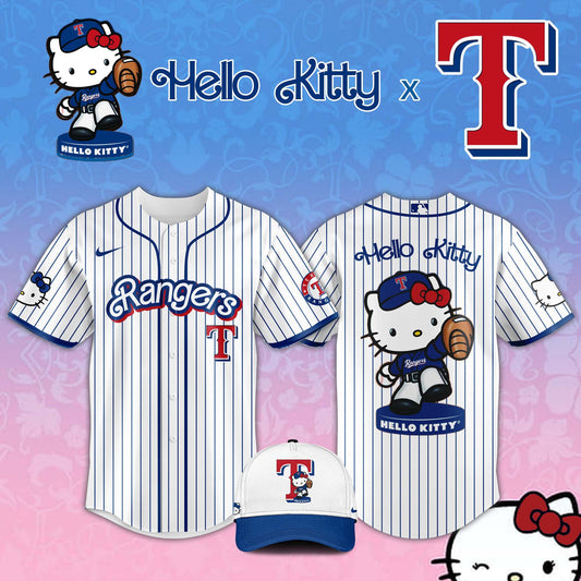 ,   Texas Rangers MLB x Hello Kitty Night Jersey Editions Limited