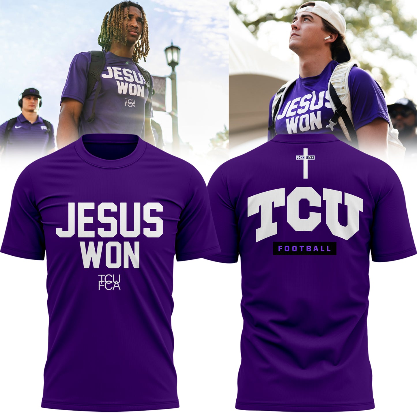 TCU Horned Frogs football x Jesus Won Limited Edition Tshirt 2025.