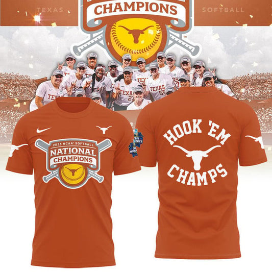 Texas Longhorns 2025 Women's Softball National Champions Hook 'Em 3D Apparel