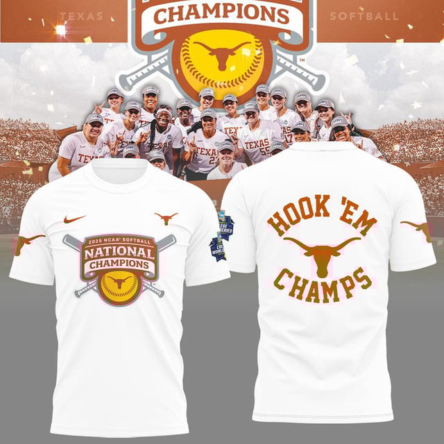 Texas Longhorns 2025 Women's Softball National Champions Hook 'Em 3D Apparel
