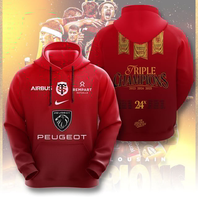 Stade Toulousain Champions 2025 Back to back to back 3D Apparel - QUA064