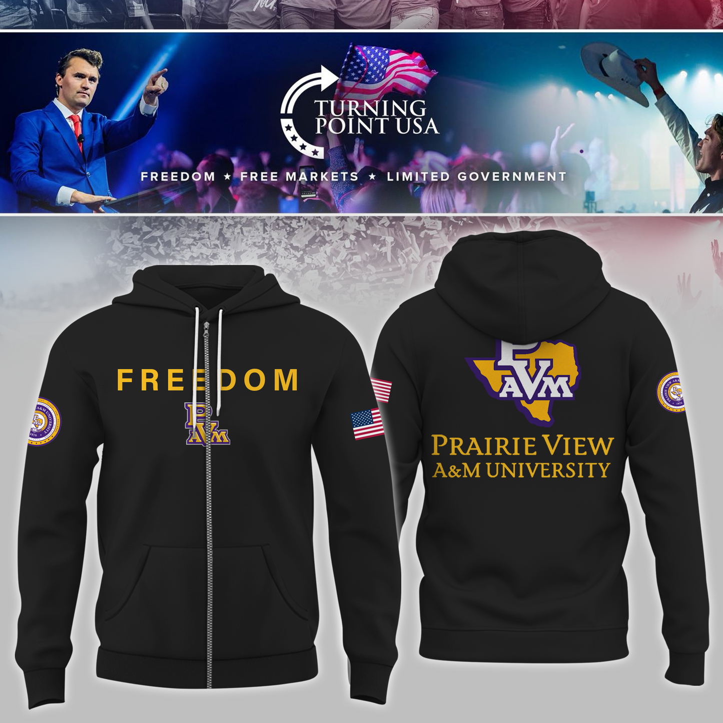 Prairie View University x Turning Point USA Zip Hoodie
