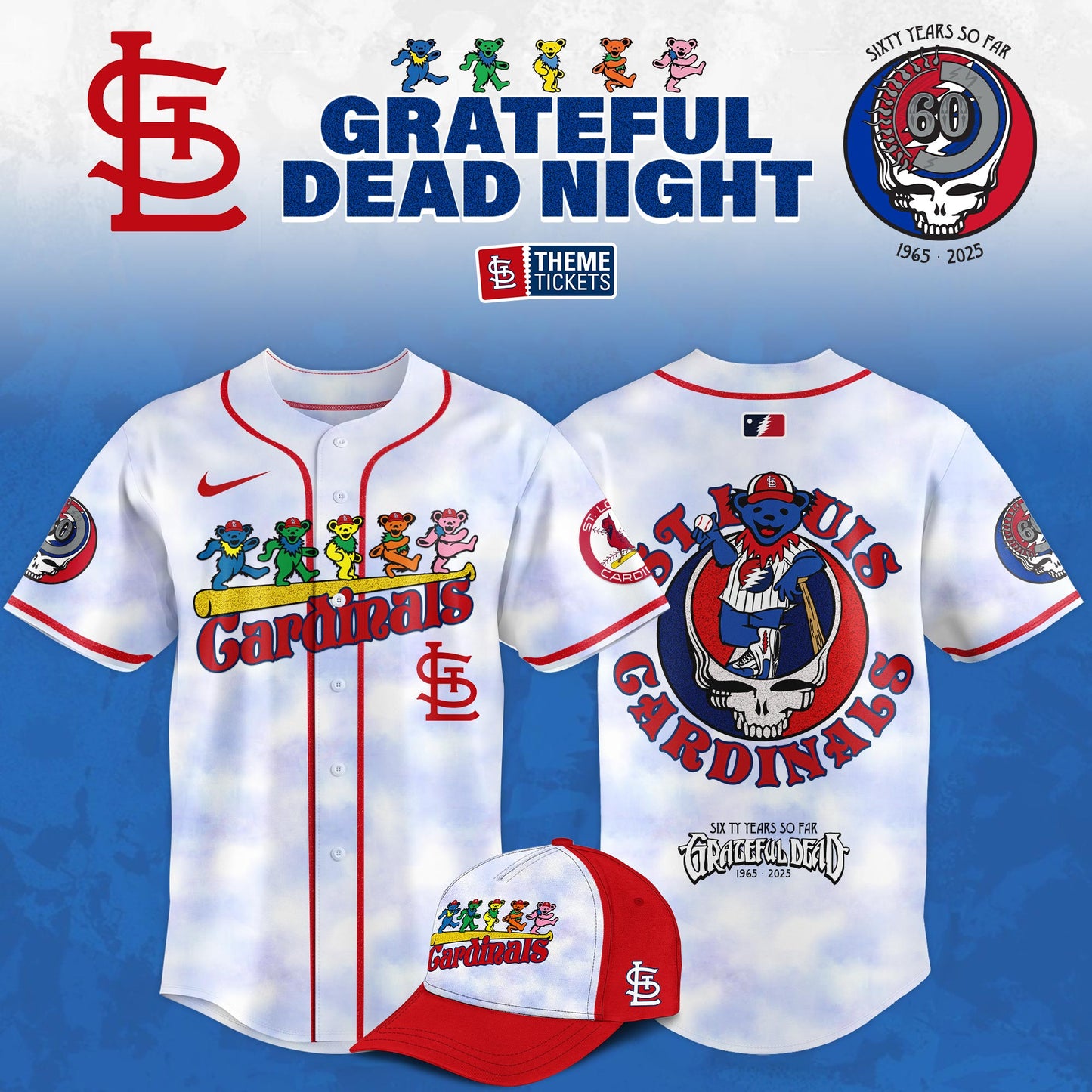 St. Louis Cardinals x Grateful Dead Night Game 2025 New Jersey