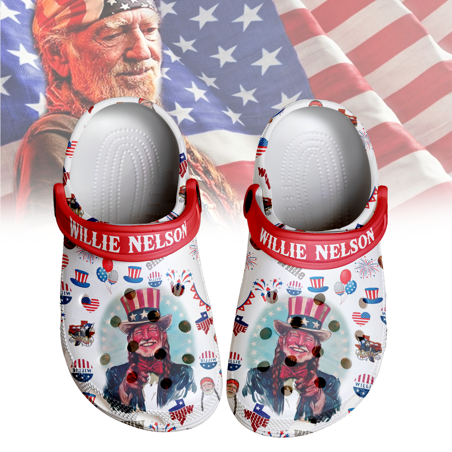 Willie Nelson Music Crocs Crocband Clogs Shoes Comfortable For Men Women