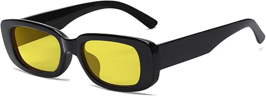 π Retro Rectangle Sunglasses for Women Men Square 90s Y2K Trendy Cool Glasses Fashion Aesthetic Thin Accessories (100% off)