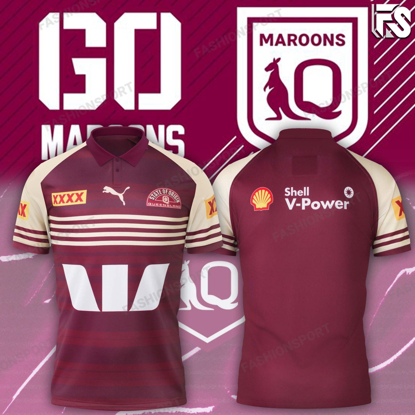 Queensland Maroons polo