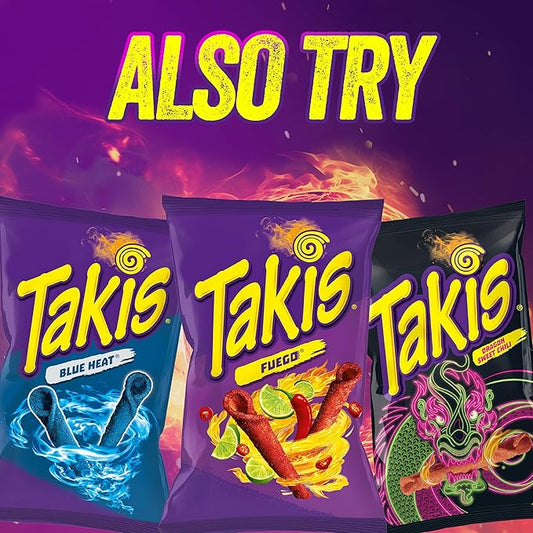 akis Fuego Rolled Spicy Tortilla Chips, Hot Chili Pepper Lime Flavored Hot Chips, 17 Ounce Fiesta Size Bag
