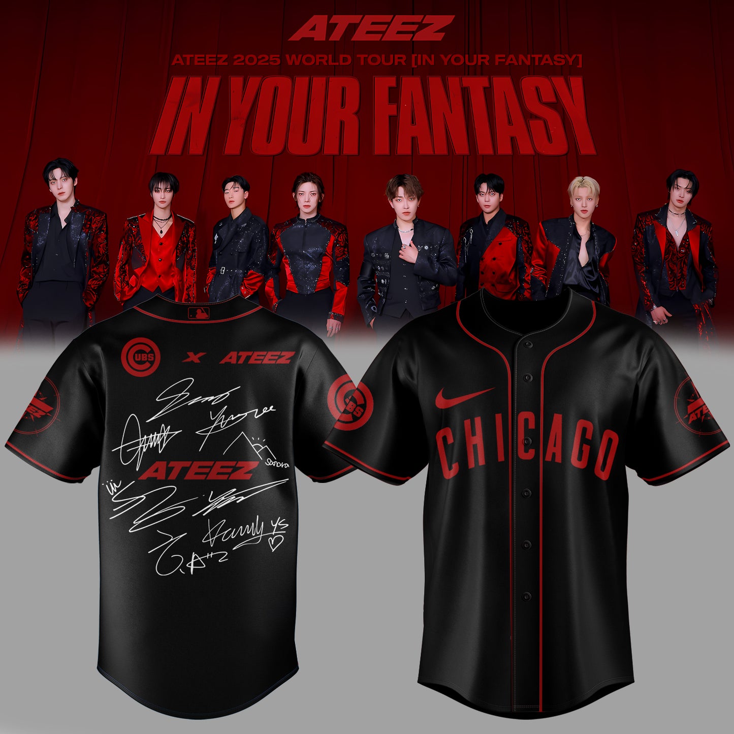 Chicago Cubs x ATEEZ 2025 World Tour Jersey