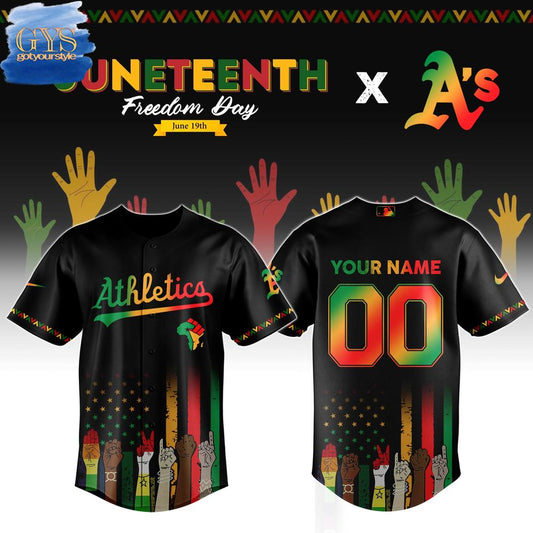 Athletics MLB x Juneteenth Freedom Day Baseball Jersey - Gotyourstyle