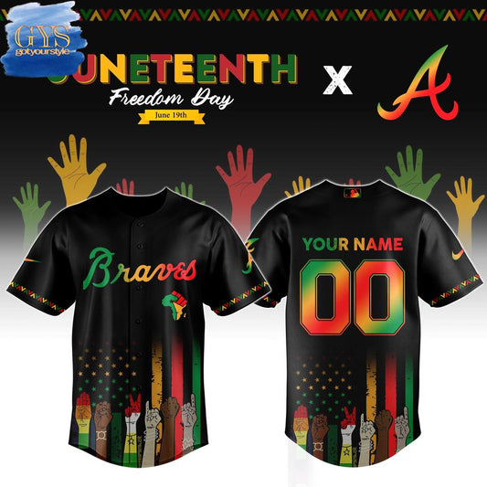 Atlanta Braves MLB x Juneteenth Freedom Day Baseball Jersey - Gotyourstyle