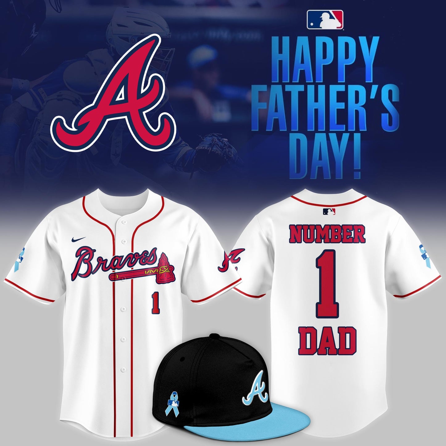 Atlanta Braves 2025 Fathers Day Number One Dad Limited Jersey