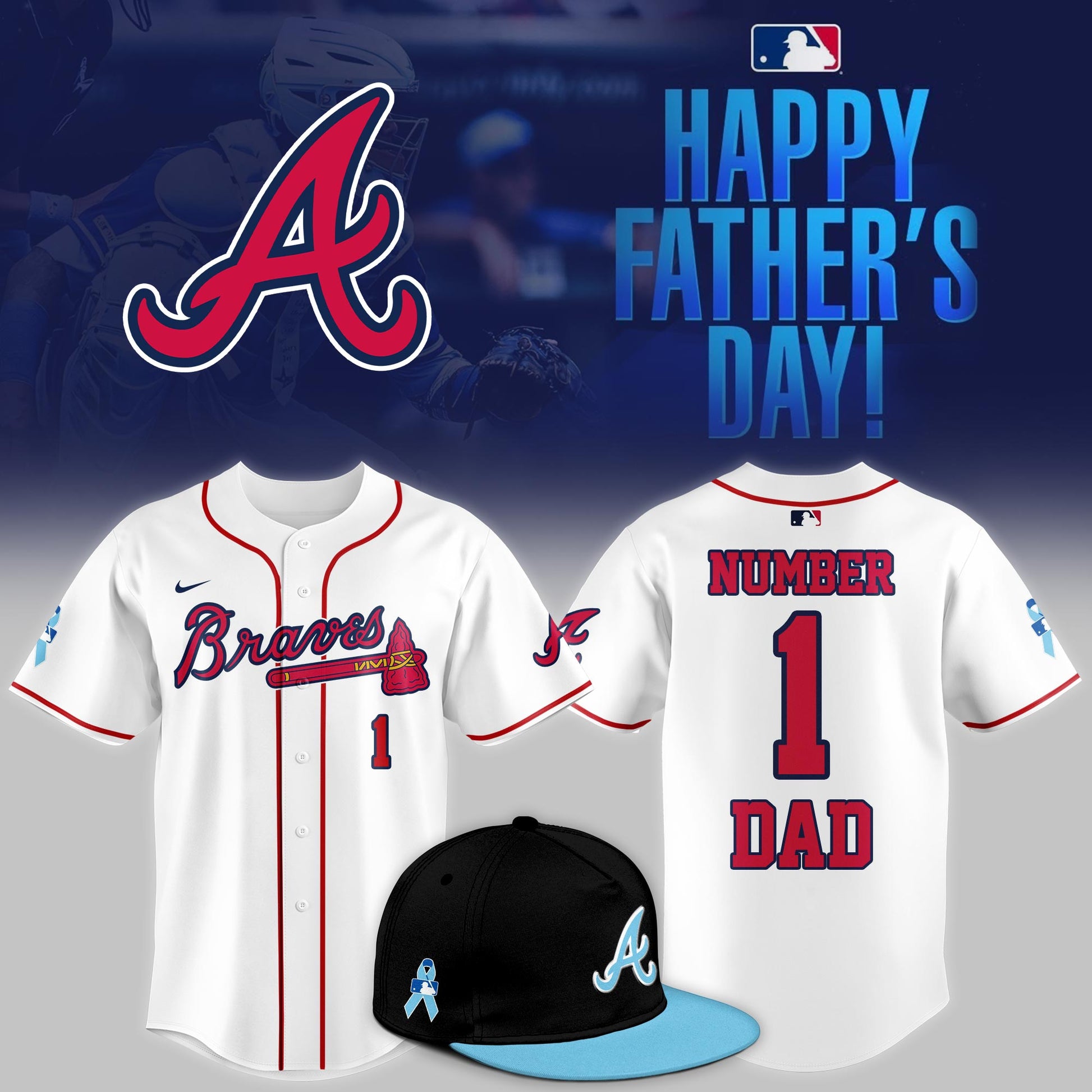 Atlanta Braves 2025 Fathers Day Number One Dad Limited Jersey