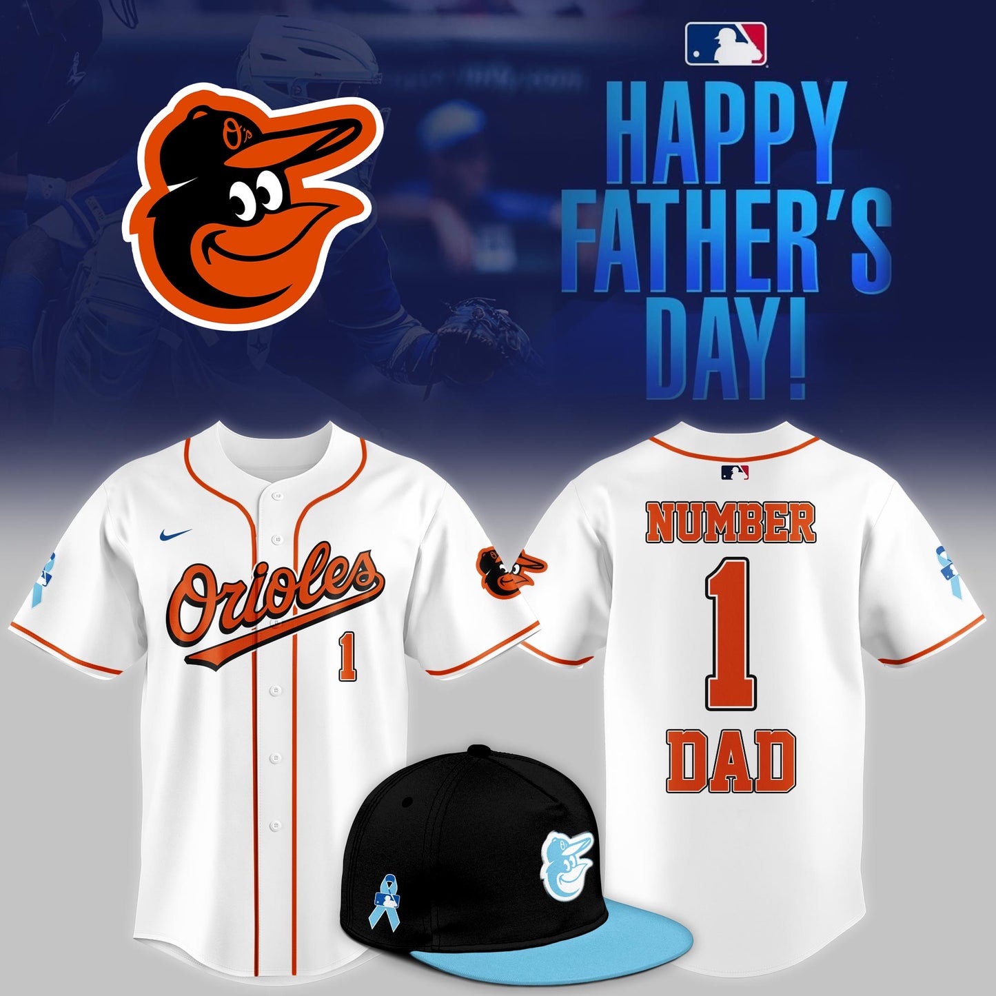 Baltimore Orioles 2025 Fathers Day Number 1 Dad Limited Jersey