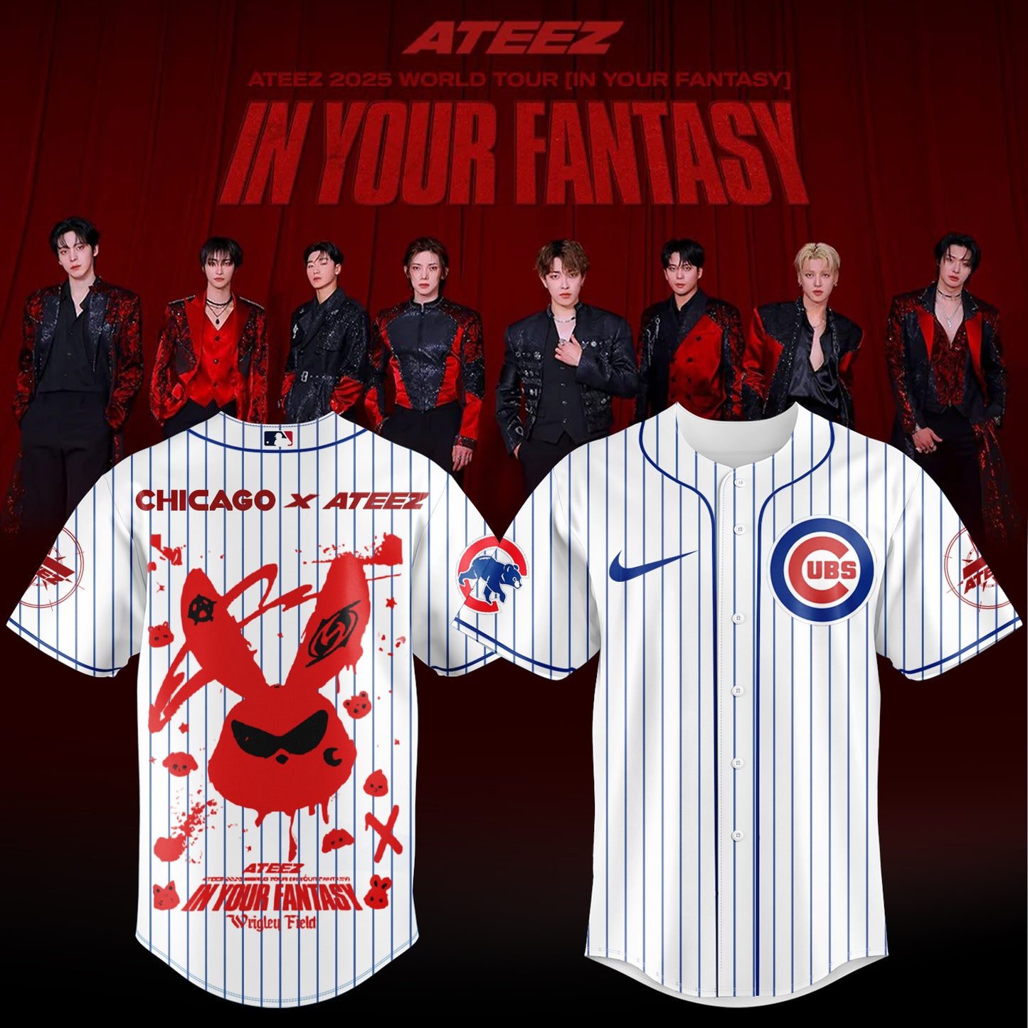 Chicago Cubs x ATEEZ 2025 World Tour Jersey