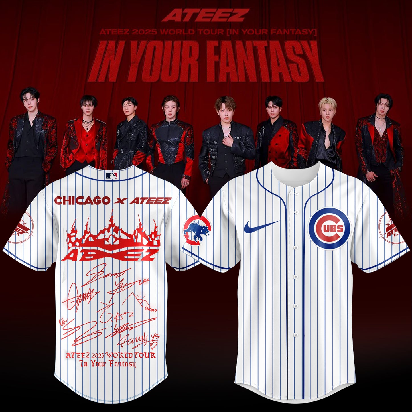 Chicago Cubs x ATEEZ 2025 World Tour Jersey