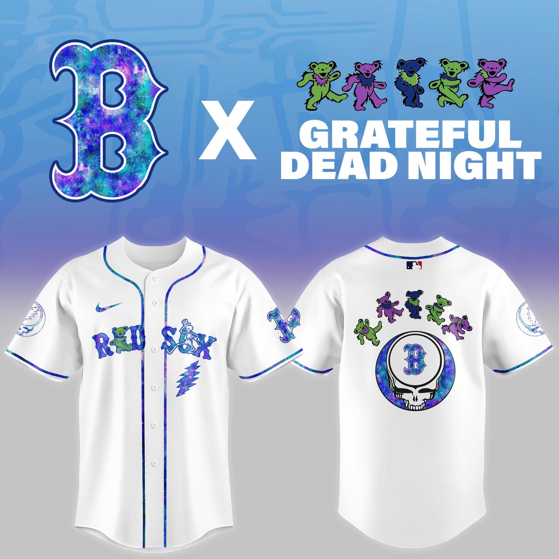 .Boston Red Sox 2025 Grateful Dead Night Limited Jersey