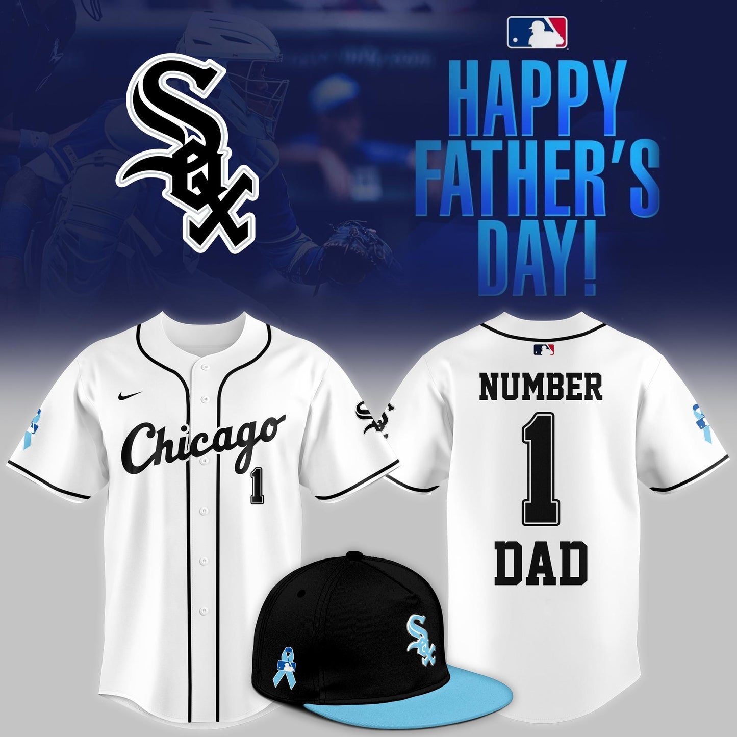 Chicago White Sox 2025 Fathers Day Number 1 Dad Limited Jersey