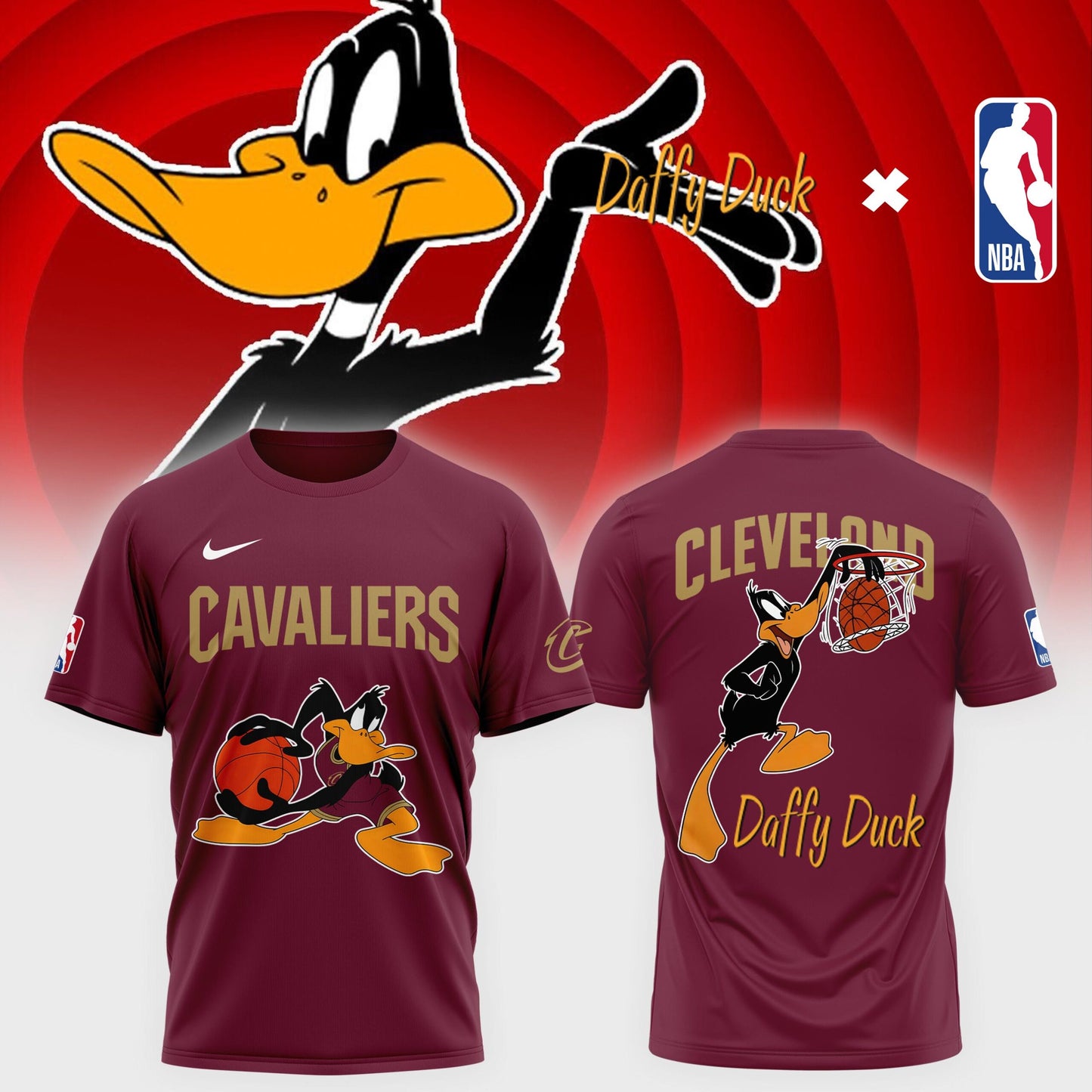 Cleveland Cavaliers x Daffy Duck - New Collection Season 2025 T-Shirt | EJ97