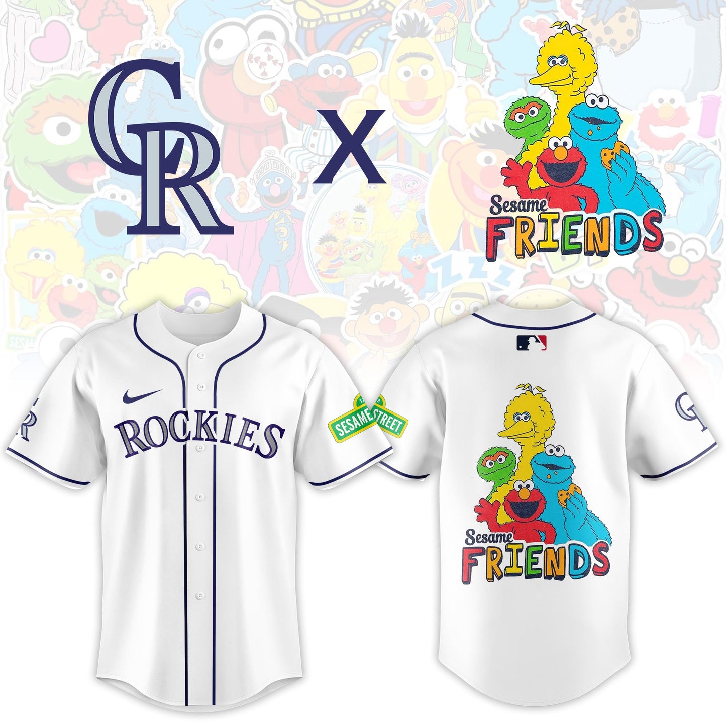 Colorado Rockies 2025 Sesame Street Night Limited Jersey