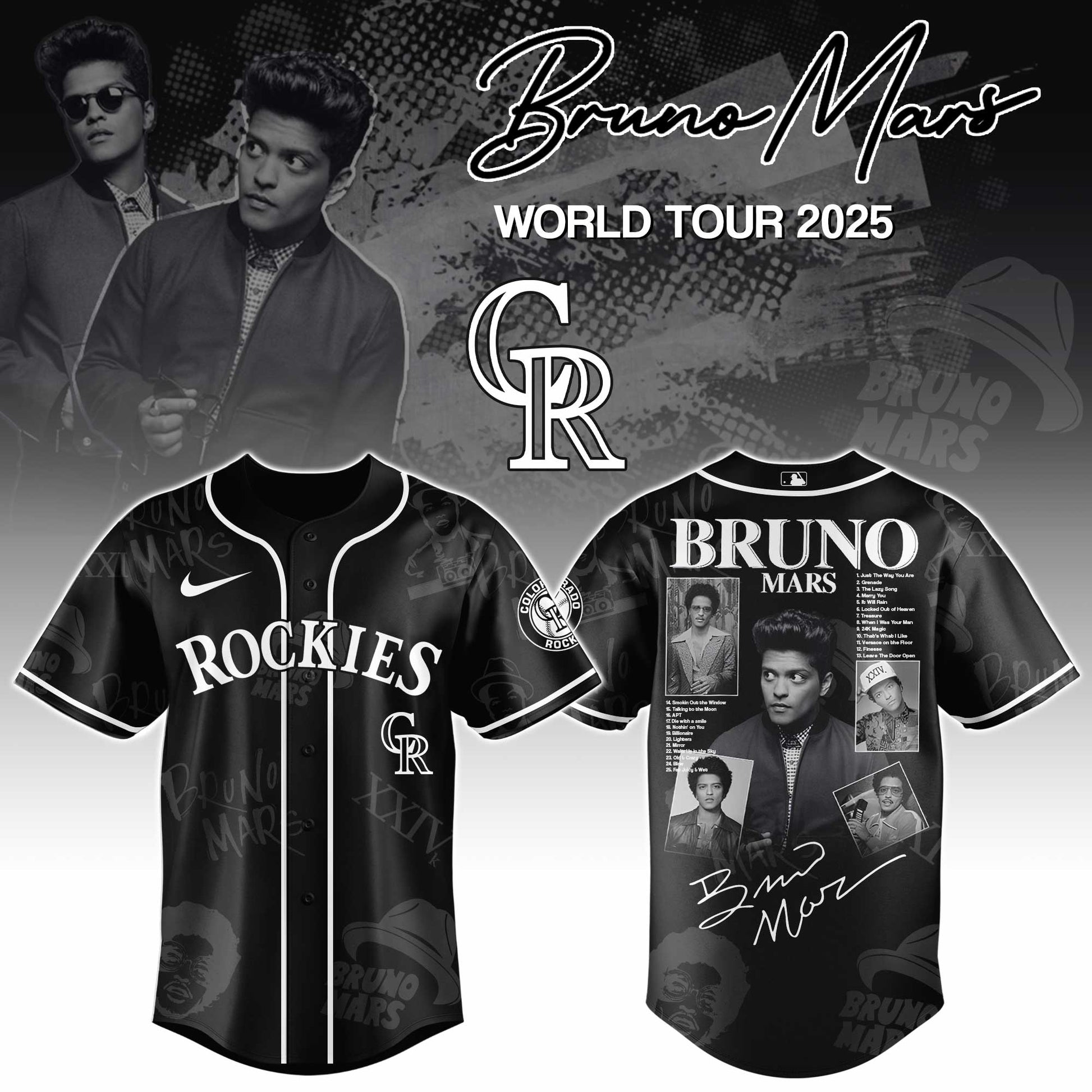 C Rockies x Bruno Mars at Park MGM  2025 Jersey Editions Limited +Selling Out Fast