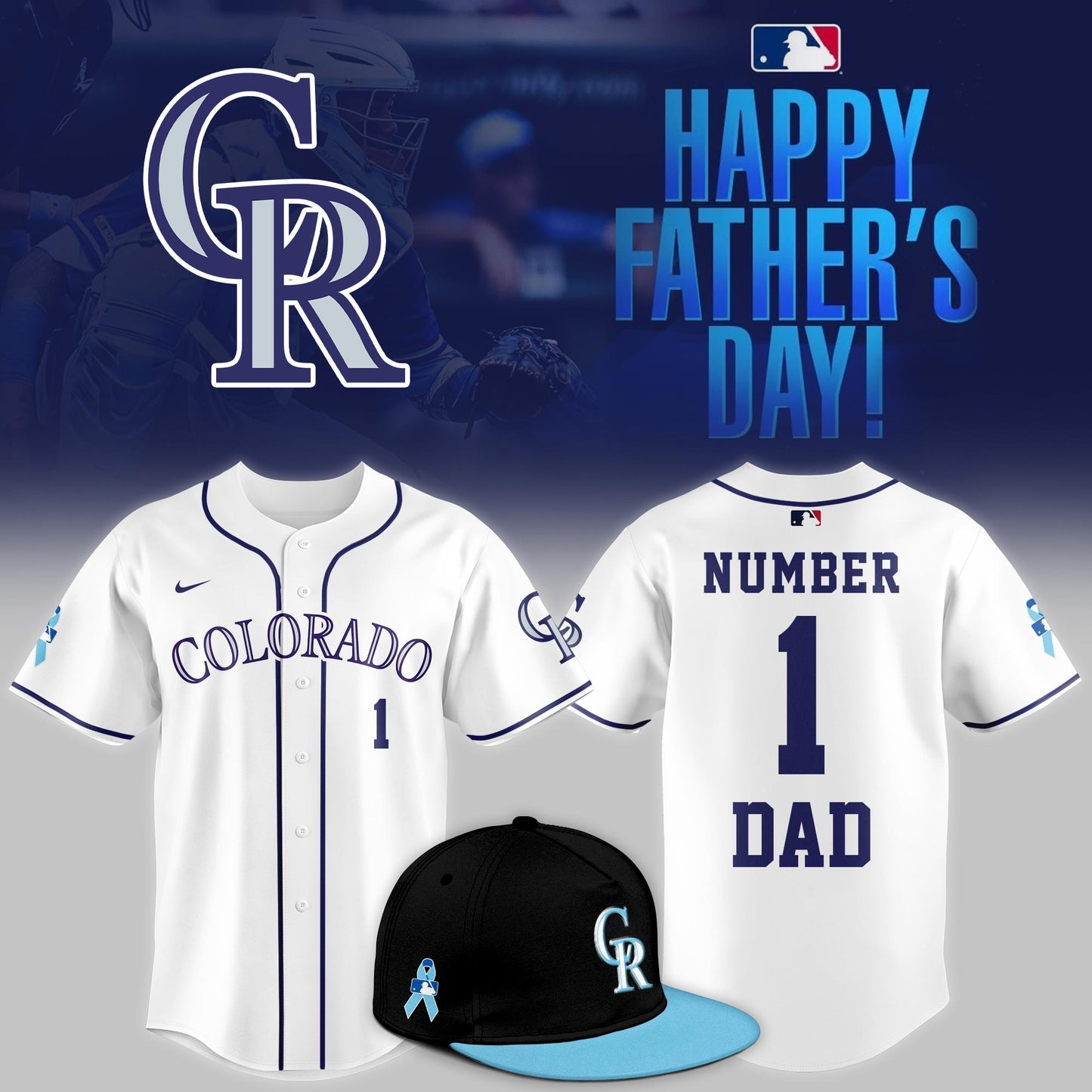 Colorado Rockies 2025 Fathers Day Number One Dad Limited Jersey