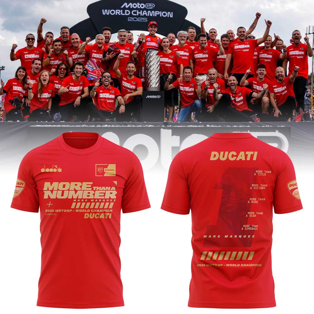 “MORE THAN A NUMBER” Marc Marquez World Champion 2025 Combo Gold Tshirt | Jogger | Cap