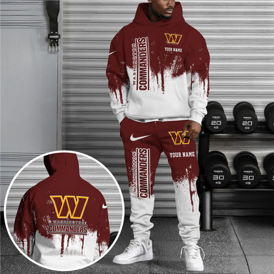 Washington Commanders Hoodie Sweatpants Set,Custom Hoodie,Sport Hoodie Sweatpants Set,Sport Gifts FOR Fan WV12