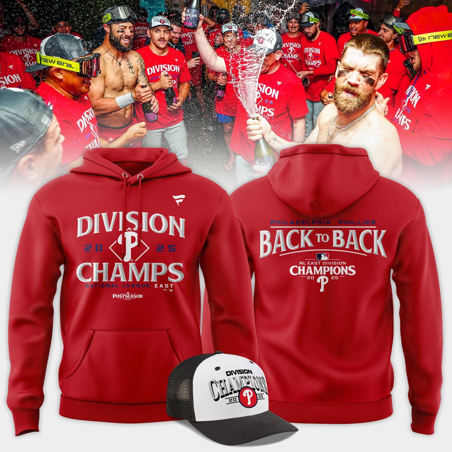 _ Philadelphia Phillies 2025 NL East Division Champions Locker Room Hoodie