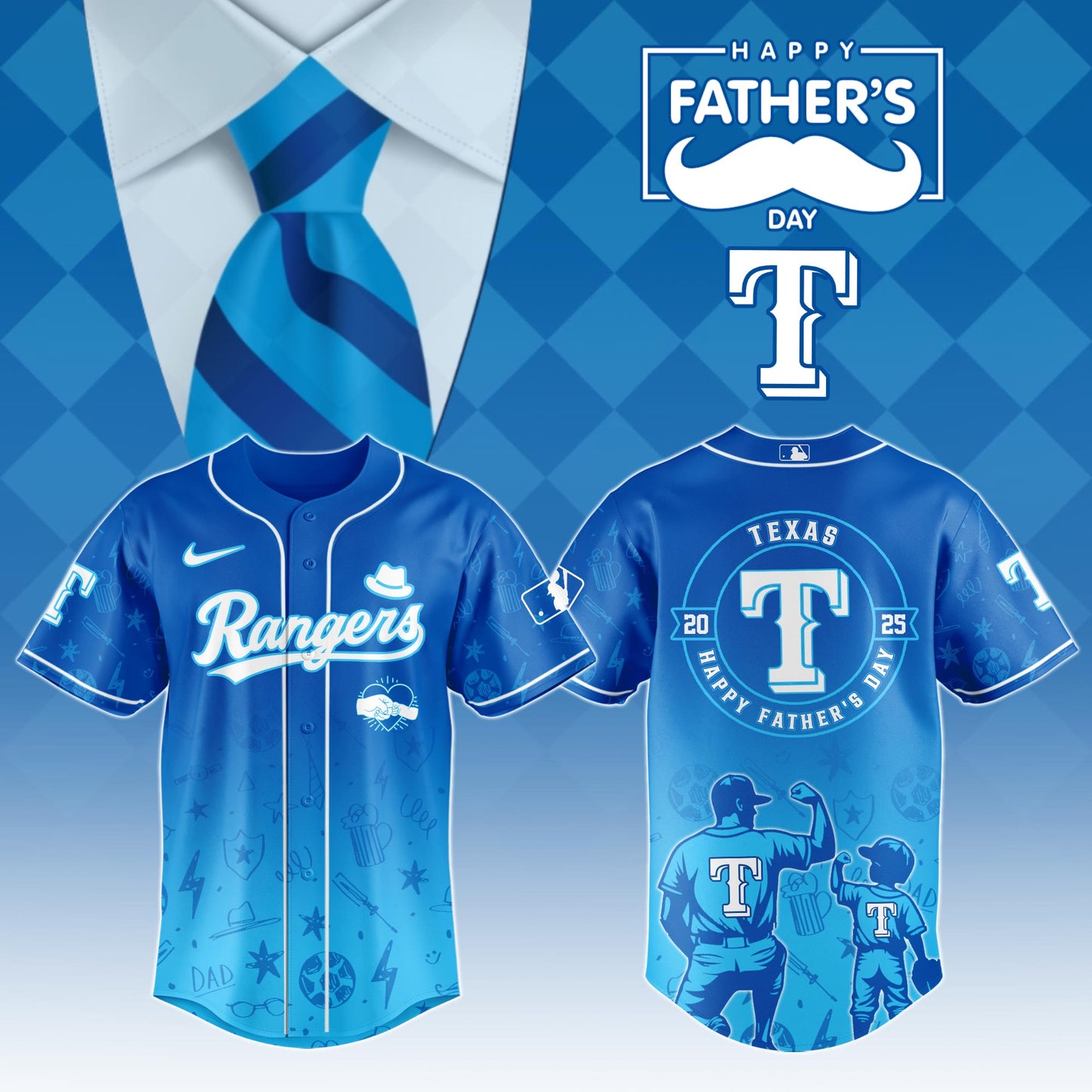 Texas Rangers Special Father's Day Limited Edition Jersey