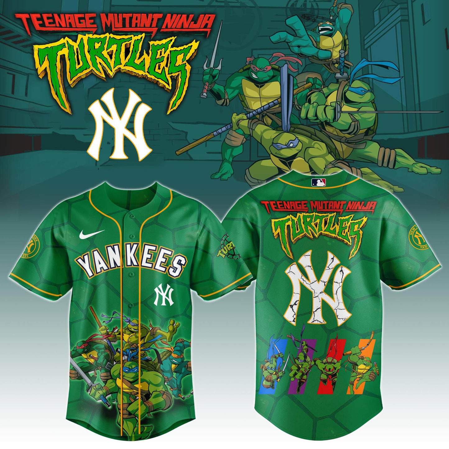 . New York Yankees x Ninja Turtles Night Game Limited Edition Jersey 2025