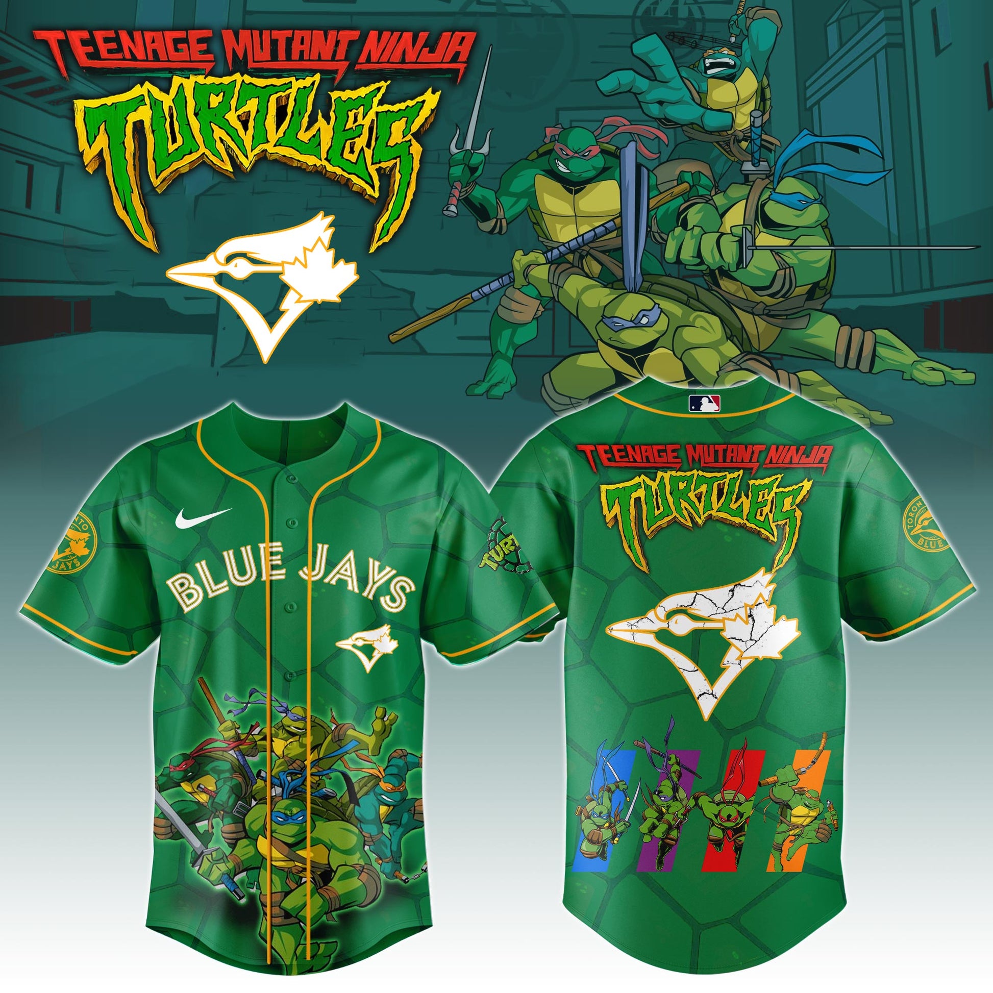 .       Toronto Blue Jays x Ninja Turtles Night Game Limited Edition Jersey 2025