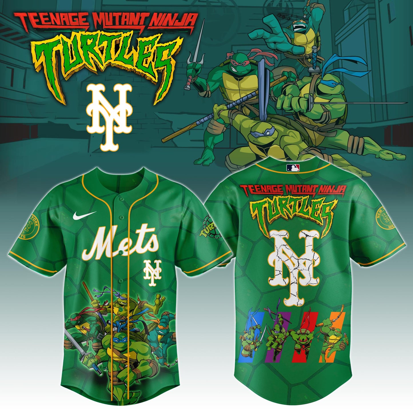 . New York Mets x Ninja Turtles Night Game Limited Edition Jersey 2025
