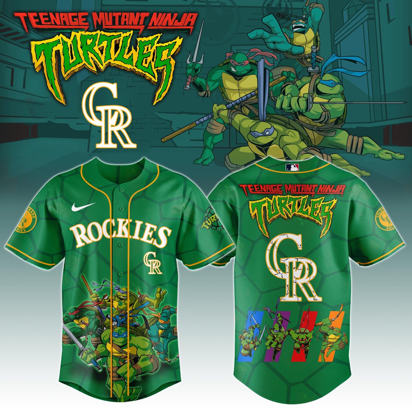 . Colorado Rockies x Ninja Turtles Night Game Limited Edition Jersey 2025