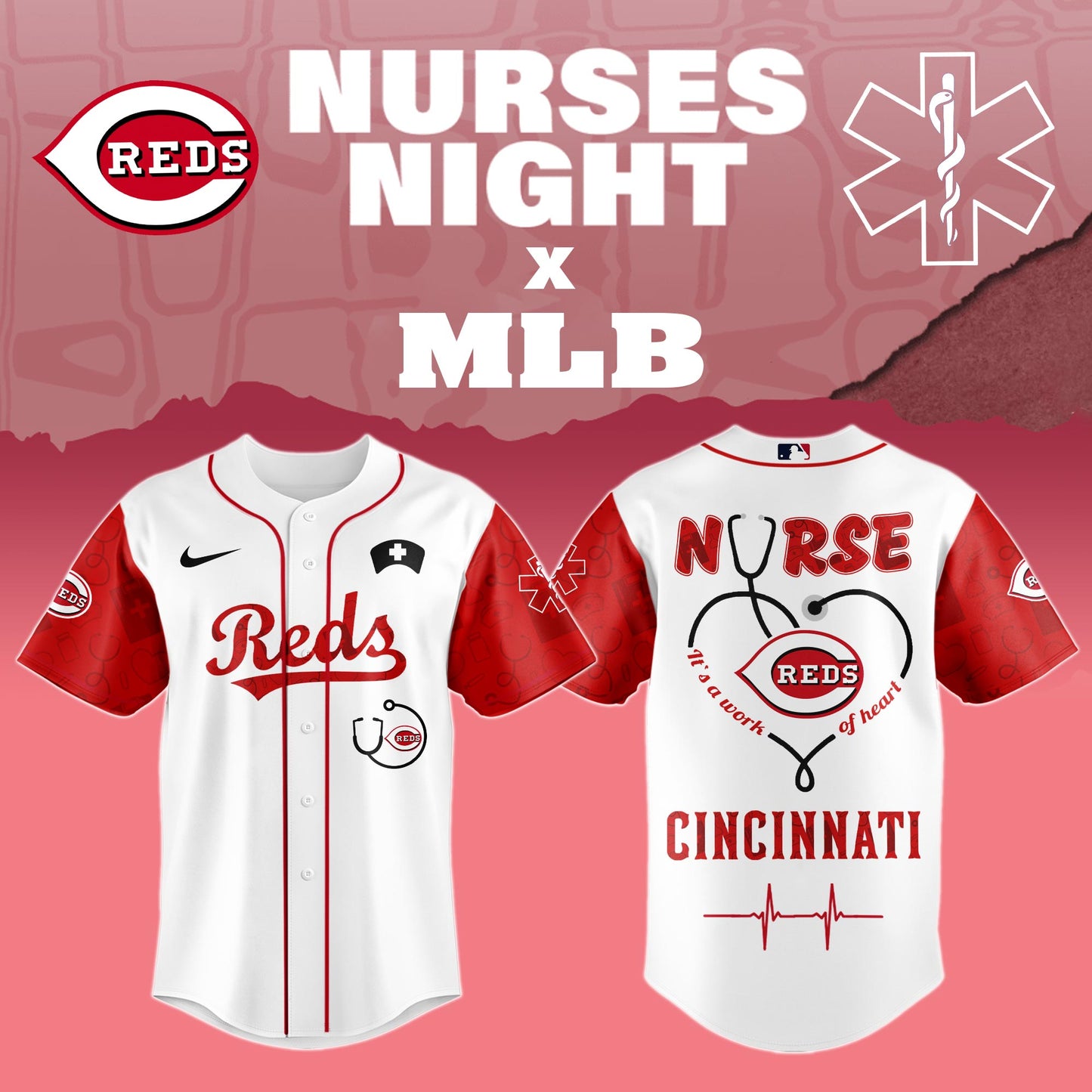 Cincinnati Reds Nurses Game Night Special Edition Jersey