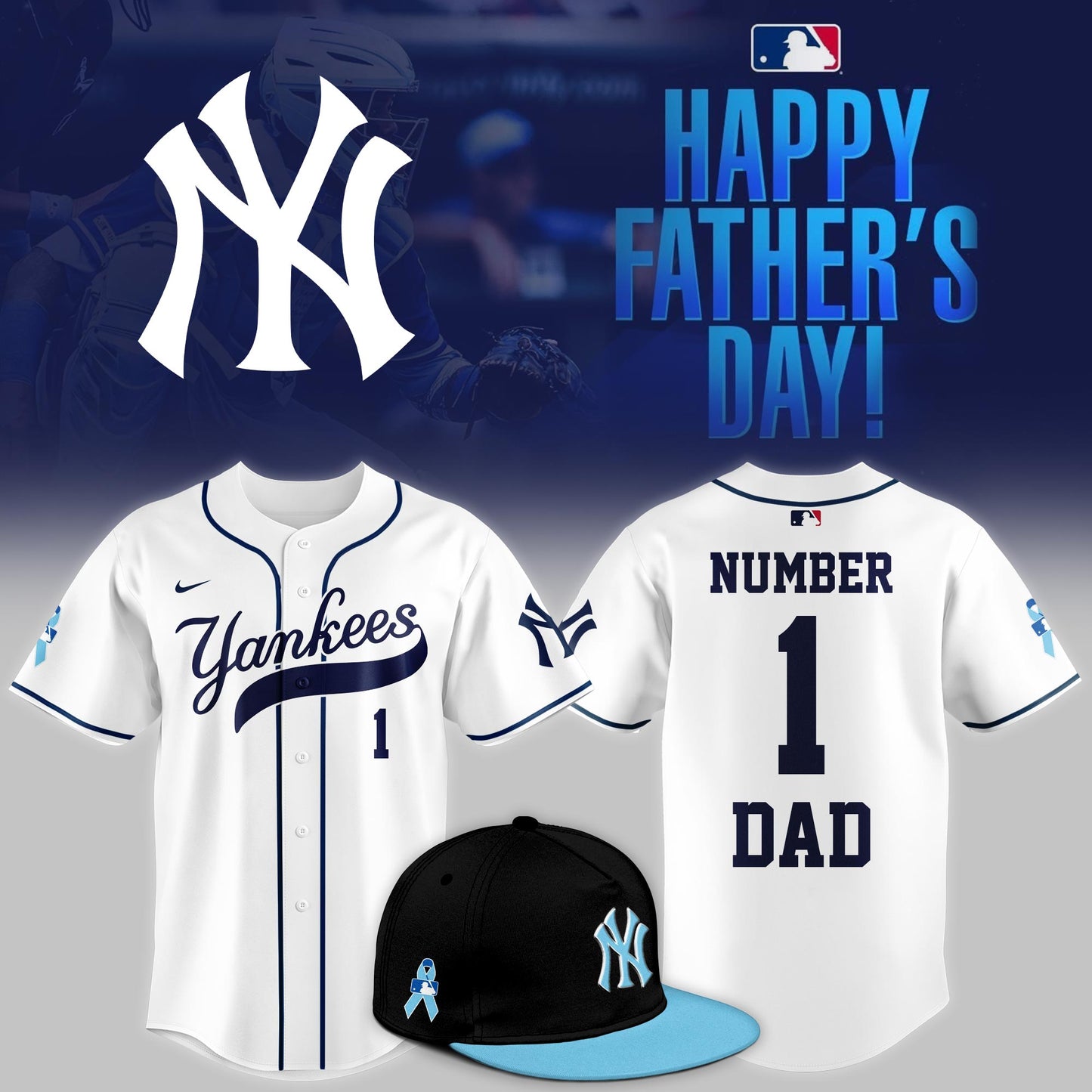 New York Yankees 2025 Fathers Day Number 1 Dad Limited Jersey