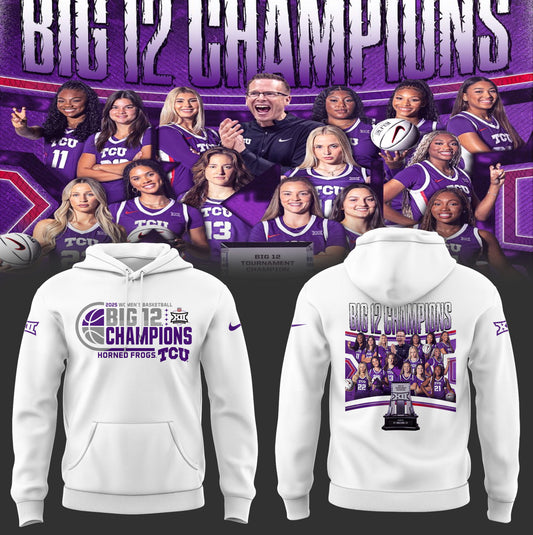 TCU Horned Frogs Women’s Basketball Limited Tournament Champions 2025 White Hoodie-PA03102512