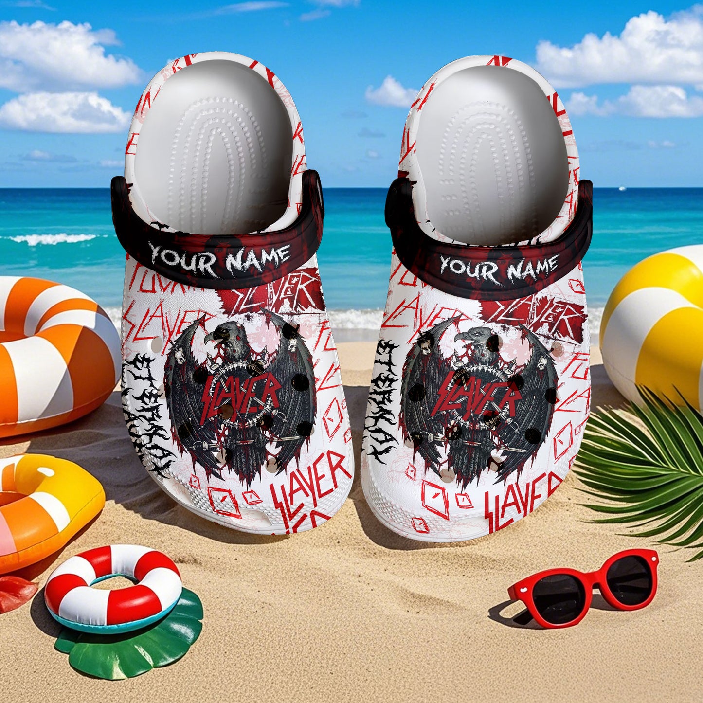 Slayer Band Crocs Crocband Clogs Shoes Comfortable For Men Women