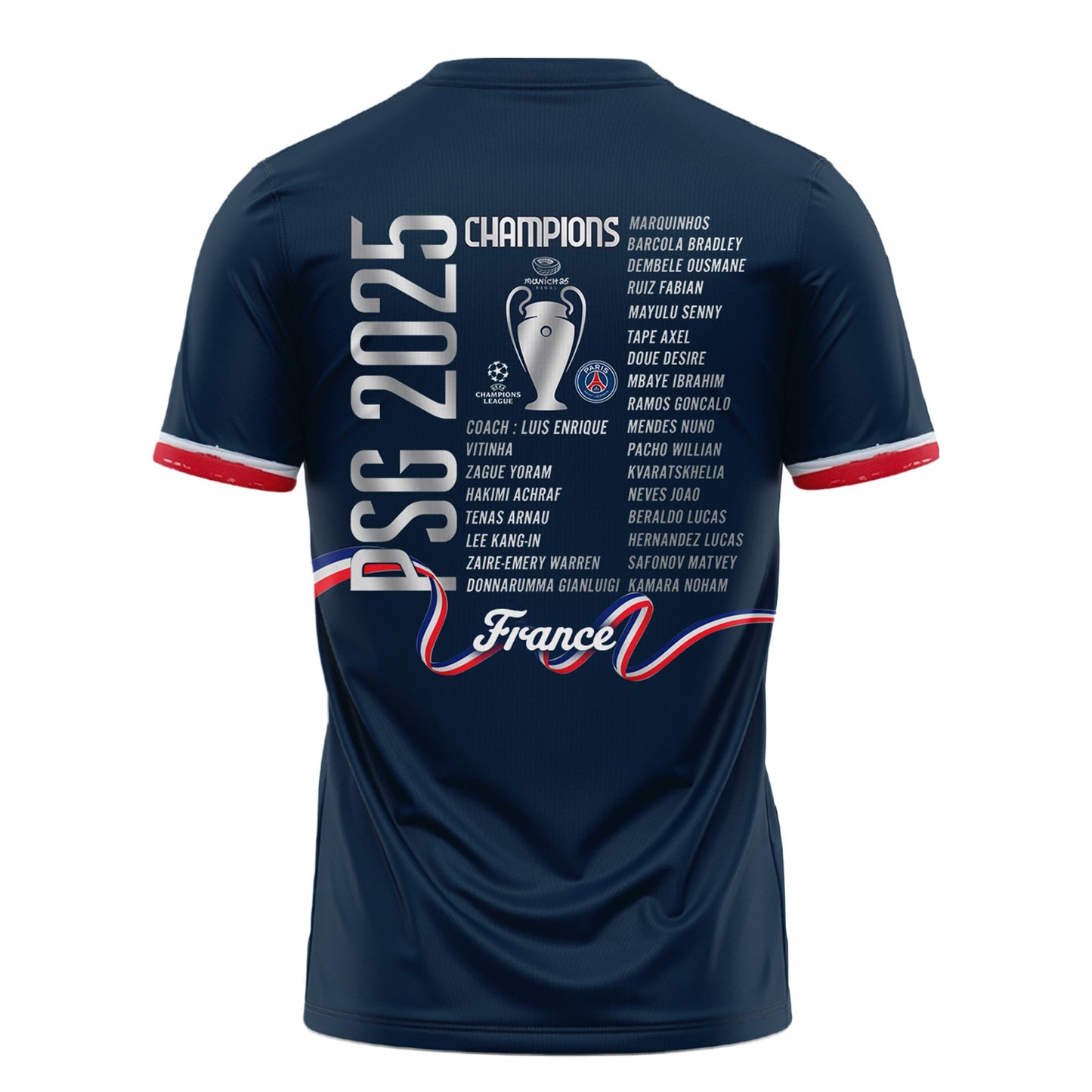 _Paris Saint-Germain F.C Champions League Winner 2025 T.Shirt #1