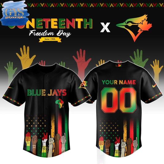Toronto Blue Jays MLB x Juneteenth Freedom Day Baseball Jersey - Gotyourstyle