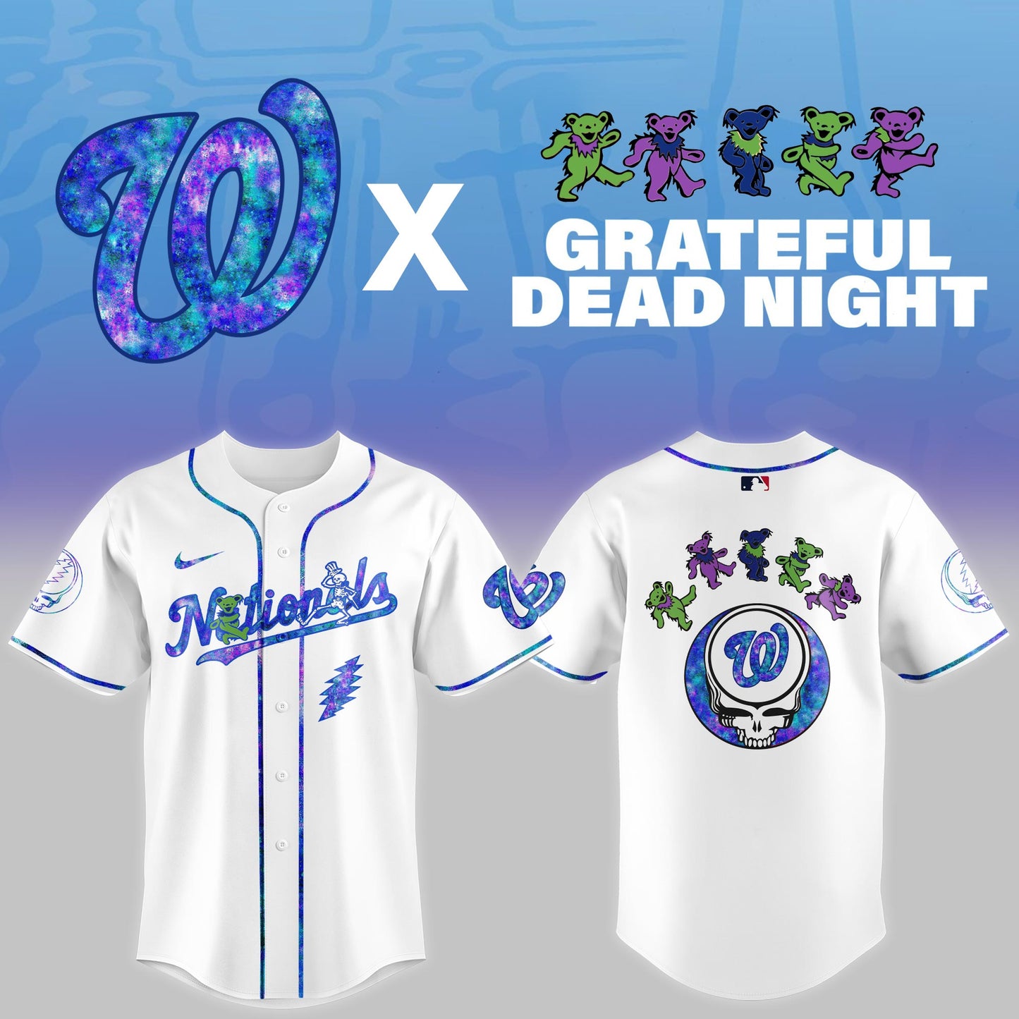 Washington Nationals 2025 Grateful Dead Night Limited Jersey