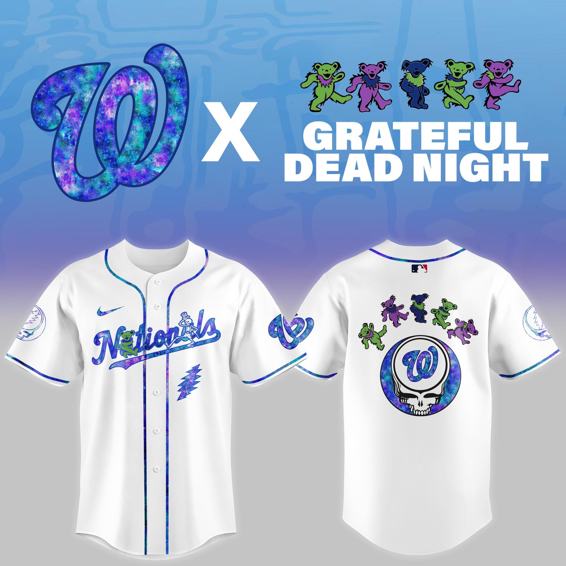 Washington Nationals 2025 Grateful Dead Night Limited Jersey