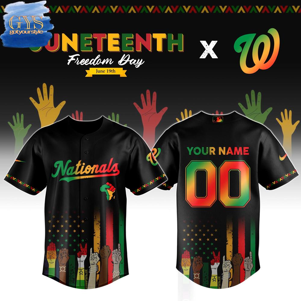 Washington Nationals MLB x Juneteenth Freedom Day Baseball Jersey - Gotyourstyle