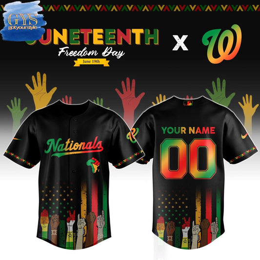 Washington Nationals MLB x Juneteenth Freedom Day Baseball Jersey - Gotyourstyle